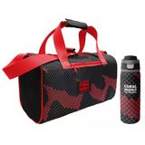 Coral High Siyah Kırmızı Nokta Desenli Erkek Çocuk Spor Çantası ve 800 ml Çelik Matara Seti 27555