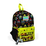 Coral High Siyah Neon Sarı Game Over Desenli Iki Bölmeli Sırt Çantası 23528