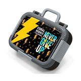 Coral High Siyah Sarı Never Give Up Baskılı Erkek Çocuk Paslanmaz Çelik Beslenme/Yemek Kabı - 39120
