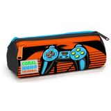 Coral High Siyah Turuncu Gamers Üç Bölmeli Erkek Çocuk Kalemlik