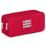 Coral High Sport Kırmızı Kalem Çantası - İki Gözlü Kalemlik