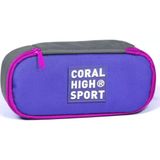 Coral High Sport Lavanta Açık Gri İç Bölmeli Oval Kalem Çantası Kalemlik
