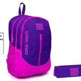 Coral High Sport Mor Pembe Sırt Çantası ve Kalemlik Seti Okul Çantası