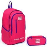 Coral High Sport Neon Mercan Okul Sırt Çantası ve Organizer Kalemlik Seti