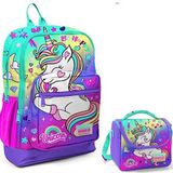 Coral High Su Yeşili Lavanta Unicorn Okul ve Beslenme Çantası Seti - Usb Soketli - Kız Çocuk Beslenme Çantası