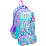 Coral High Su Yeşili Unicorn Baskılı Kız Çocuk Ilkokul Sırt Çantası ve Kalem Çantası Seti - SETYGN33256C - Turkuaz