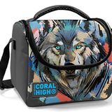Coral High Thermo Erkek Çocuk Okul - Gri Siyah Kurt Beslenme Çantası