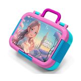 Coral High Turkuaz Pembe Anime Kız Baskılı Kız Çocuk Paslanmaz Çelik Beslenme/Yemek Kabı - 39298