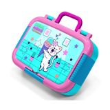 Coral High Turkuaz Pembe Dondurmalı Kedi Desenli Kız Çocuk Paslanmaz Çelik Beslenme/Yemek Kabı - 39259