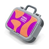Coral High Turuncu Mor Renkli Çizgili Kız Çocuk Paslanmaz Çelik Beslenme/Yemek Kabı - 39191