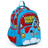Coral High Üç Bölmeli İlkokul Okul Çantası - Erkek Çocuk - Kırmızı Mavi Astronot Baskılı - 33245