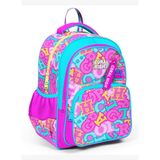 Coral High Üç Bölmeli İlkokul Okul Çantası - Kız Çocuk - Pembe Su Yeşili Harf Baskılı - 33241