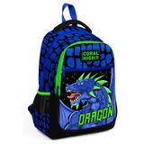 Coral High Üç Gözlü Erkek Çocuk Ilk ve Orta Okul Çantası - Lacivert Yeşil Dragon