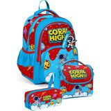 Coral High Üçlü Erkek Çocuk Ilkokul Okul Çantası Seti (Kırmızı Mavi Astronot Baskılı) SETYGN33245A - Kırmızı - Mavi