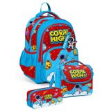 Coral High Üçlü Erkek Çocuk İlkokul Okul Çantası Seti (Kırmızı Mavi Astronot Baskılı) SETYGN33245A