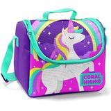 Coral High Unicorn Desenli Mor Thermo Beslenme Çantası 22744 Polyester Malzemeden Tek Gözlü - Mor - Açık Pembe