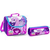 Coral High Unicorn Pembe Kız Çocuk Beslenme Çantası ve Kalemlik Seti - Termal Malzeme ile 23x19x15 cm