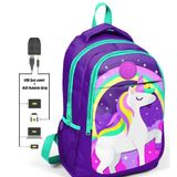 Coral High Usb ve Aux Çıkışlı Kids Unicorn İlk ve Ortaokul Sırt Çantası