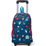 Coral High Uzay Temalı Çekçekli Sırt Çantası 3 Bölmeli 30x16x38 cm Çocuklar İçin