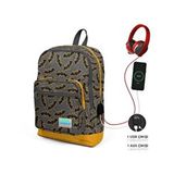 Coral High Yarasa Desenli Usb Ve Aux Soketli Okul Çantası 23821 Gri