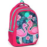 Coral High Yaygan Kids Pembe Yeşil Flamingo Kız Çocuk İlk ve Orta Okul Çantası Üç Bölmeli Kullanışlı Tasarım