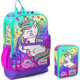 Coral High Yeşil Mor Unicorn Kız Çocuk Okul Çantası ve Organizer Kalemlik Seti 23729 11129 - Yeşil - Mor