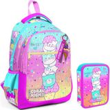 Coral High Yeşil Pembe Dondurma Ve Kediler Kız Çocuk Okul Çantası Ve Organizer Kalemlik Seti 23648+11139