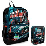 Coral High Yeşil Yarış Arabası Erkek Çocuk Okul Çantası Ve Organizer Kalemlik Seti 23765 11151