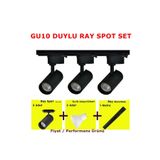 Coral Light Mini Ray Spot Set Gu-10 Duylu Siyah Kasa Beyaz Işık 3 Spot Lamba 1 Mt Ray 3 Gu10 6500k Led Ampul