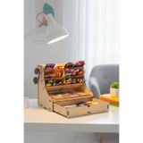 Coral Maxi 12 Gözlü Çekmeceli Masaüstü Ahşap Organizer Kalemlik (akçaağaç)