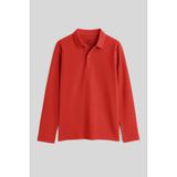 Coral Polo Yaka Basic Uzun Kollu Erkek Çocuk T-Shirt - 11170