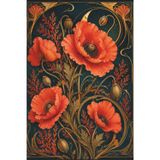 Coral Poppies & Golden Vines: Elegant Floral Lined Notebook for Journaling, Writing, Note-Taking, Planning & Creative Inspiration