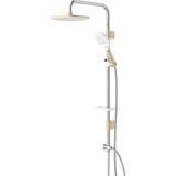 Coral Soft Tepe Başlıklı Duş Sistemi Seti - Beyaz - Altın