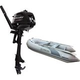 Coralsea 290 Ahşap Tabanlı Şişme Bot + Mercury 3.5 Hp Deniz Motoru - Gri