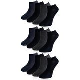 Çorap Çekmecesi Unisex Pamuklu Kısa Çorap 12'li - 36 - 40 - Antrasit - Siyah - Lacivert