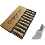 Çorap Diyarı Premium 9'lu Dikişsiz Burunlu Kaydırmaz Silikon Topuklu Bambu Babet Çorap - Gri - 40 - 45