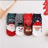 Çorap Dünyam 4’ çift Yilbaşi Christmas Noel Renkli Pamuklu Patik Çorap Seti - 36 - 42