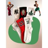 Çorap Dünyam 6'li Basketbol Nba Kolej Pamuklu Çorap - 36 - 44 - Karışık Renk