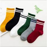 Çorap Dünyam Unisex 6 Çift Çizgili Neşeli Kolej Tenis Çorap - 36 - 42 - Renkli