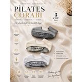 Çorap Vitrini 3'lü Paket Kadın Kaydırmaz Tabanlı Pilates ve Yoga Çorabı Seti - 36 - 42 - Gri - Krem - Beyaz