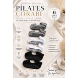 Çorap Vitrini 6'lı Paket Kaydırmaz Tabanlı Pilates ve Yoga Çorabı Seti - 36 - 42 - Gri - Siyah - Beyaz
