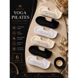 Çorap Vitrini Premium 6'lı Paket Kaydırmaz Taban Yoga ve Pilates Çorabı Seti - Nefes Alabilir ve Esnek Spor Patik Çorap - 36,5 - 41 - Beyaz - Gri - Siyah - Sarı