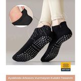 çorapdunyam Hac Umre Tavaf Pilates Yoga Için Kaydırmaz Konforlu Nefes Alan Patik Çorap Standart Beden 36-42 - 36 - 42 - 01-Siyah