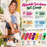 Çoraplar Burada Kadın Meyve Desenli Patik Çorap 7'li Hediye Kutulu Set | Renkli, Rahat ve Esnek Günlük Çorap - 36 - 40 - Çok Renkli