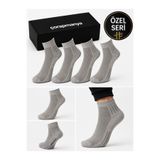 çorapmanya 4 Çift Yarım Konç Extra Yumuşak Çok Renkli Erkek Bambu Çorap Dikişsiz + Kaydırmaz + Terletmez Özel Seri