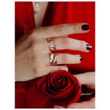 Coras Taşlı Yüzük Rose Mat Gold