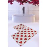 Corazon Red Djt 2li Set Banyo Halısı Klozet Takımı Paspas Seti