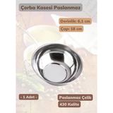 Çorba Kasesi Paslanmaz Kase Yoğurt Kasesi Meyve Kasesi Çelik 18 Cm