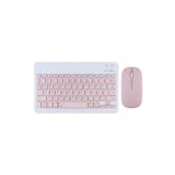 corcishop Apple iPad 9. Nesil A2602 Tablet Uyumlu Mini Slim Şarjlı Bluetooth Klavye ve Mouse Seti Pembe