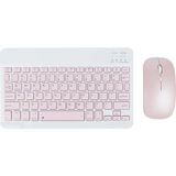 Corcishop Apple iPad Air 4.nesil 10.9 2022 Uyumlu Kablosuz Bluetooth Klavye+Mouse Set - Pembe